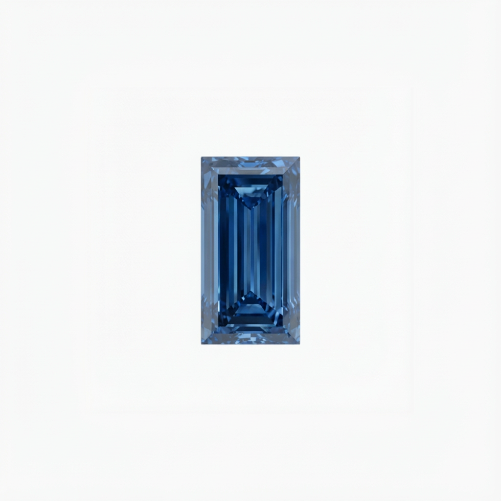 Baguette Cut Blue Diamond
