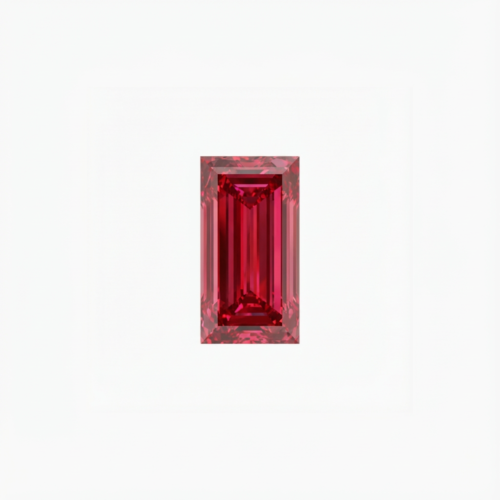 Baguette Cut Red Diamond