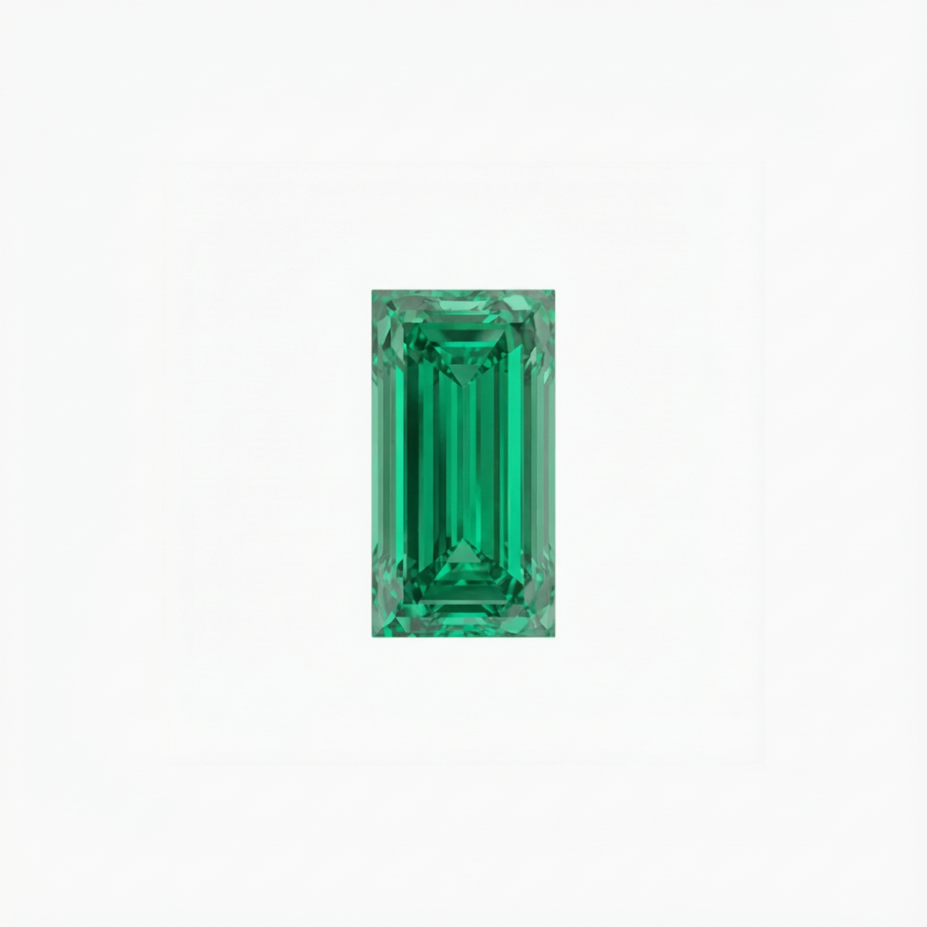 Baguette Cut Green Diamond