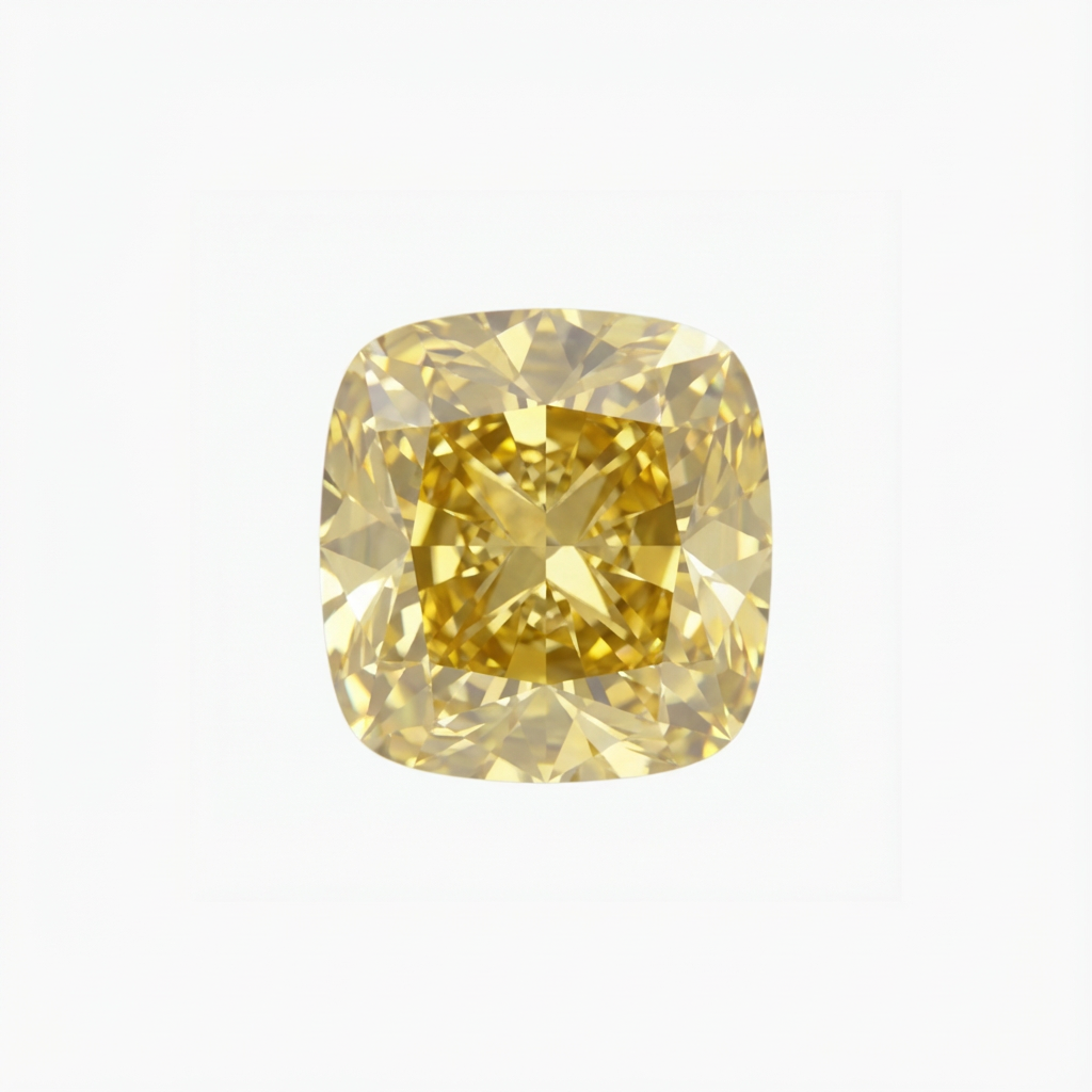 Cushion Cut Yellow Diamond