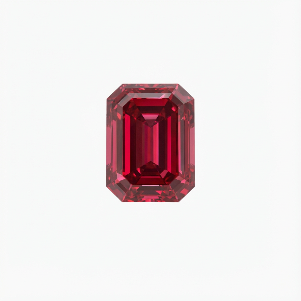Emerald Cut Red Diamond