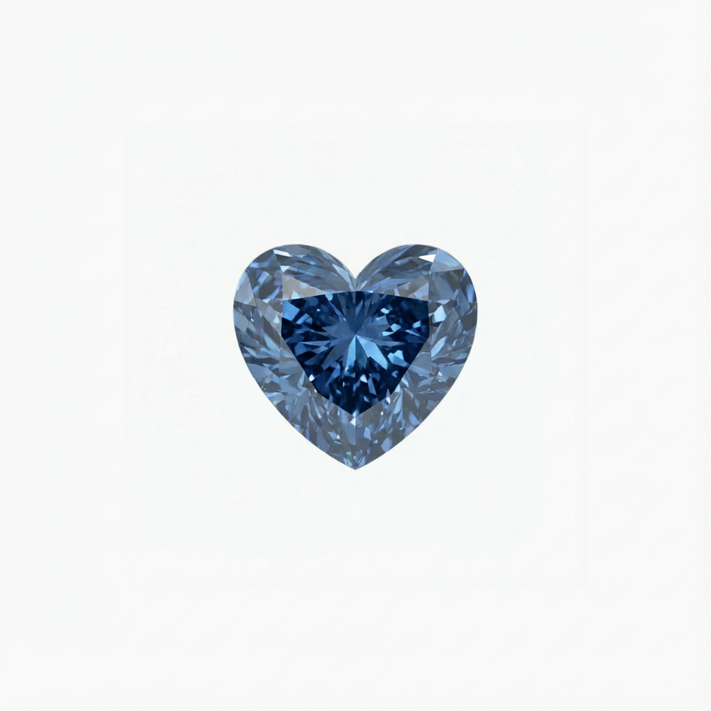 Heart Cut Blue Diamond