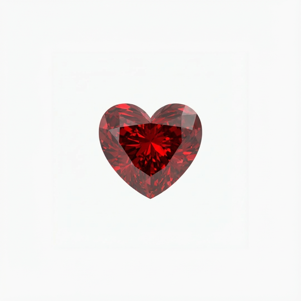 Heart Cut Red Diamond