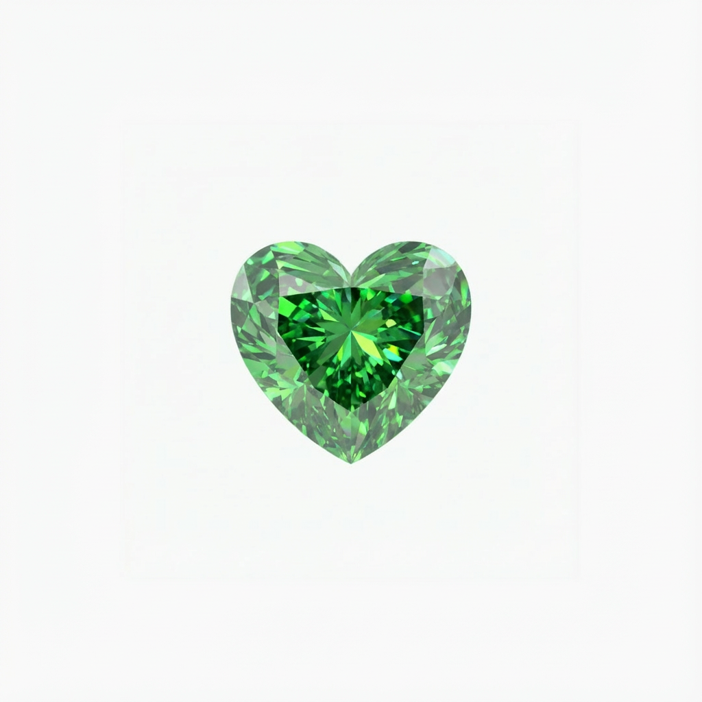 Heart Cut Green Diamond