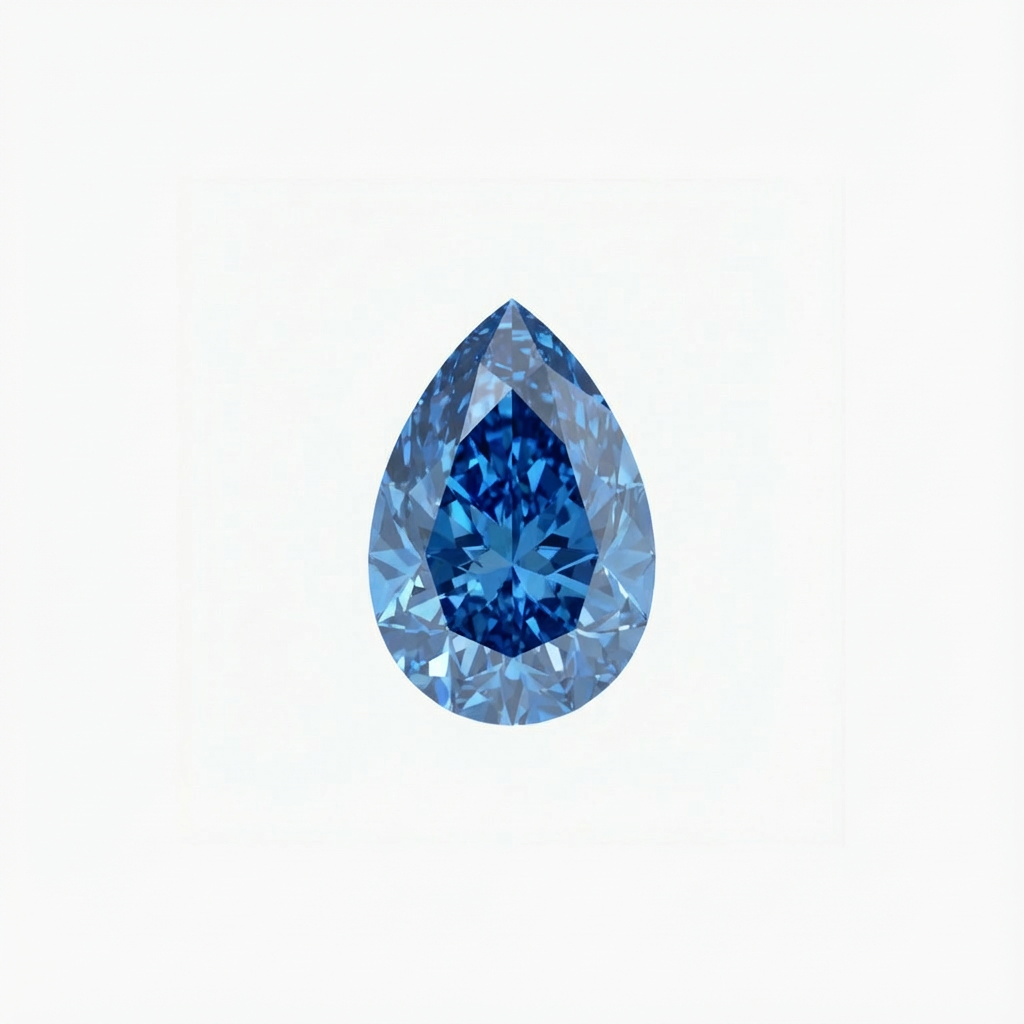Pear Cut Blue Diamond