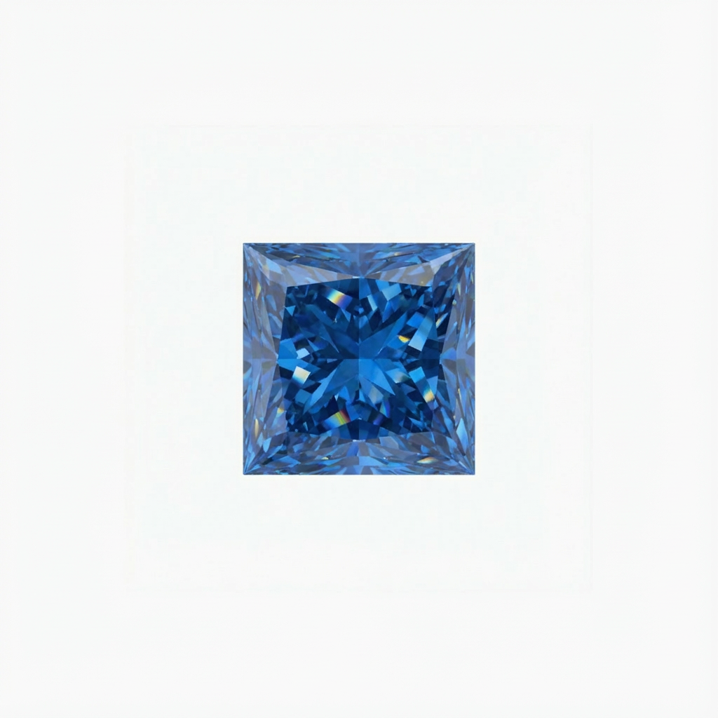 Princess Cut Blue Diamond