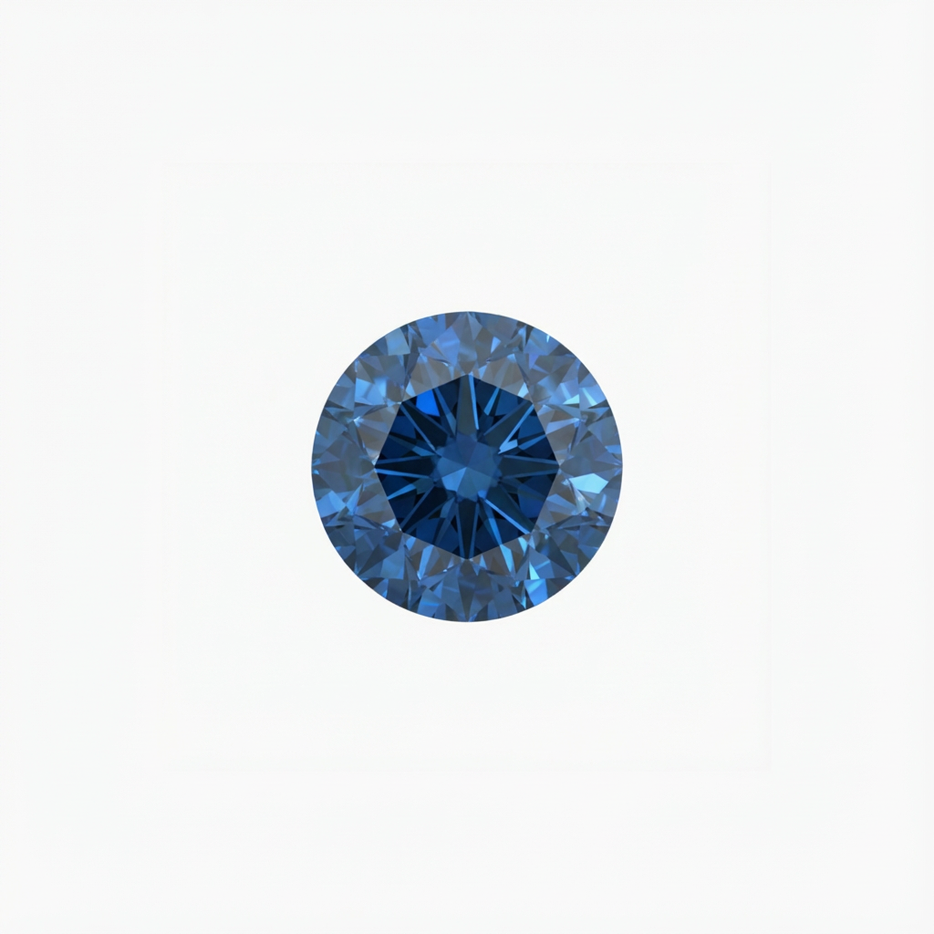 Round Cut Blue Diamond