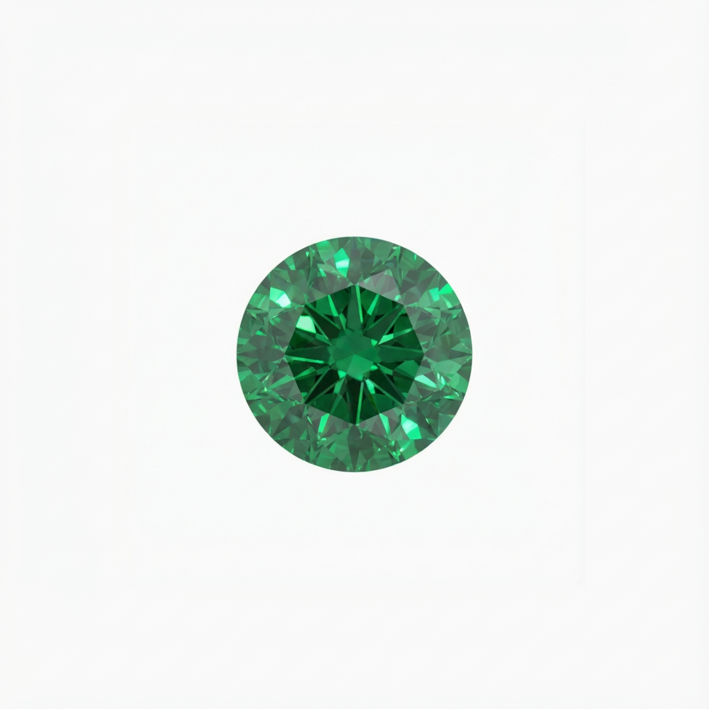 Round Cut Green Diamond