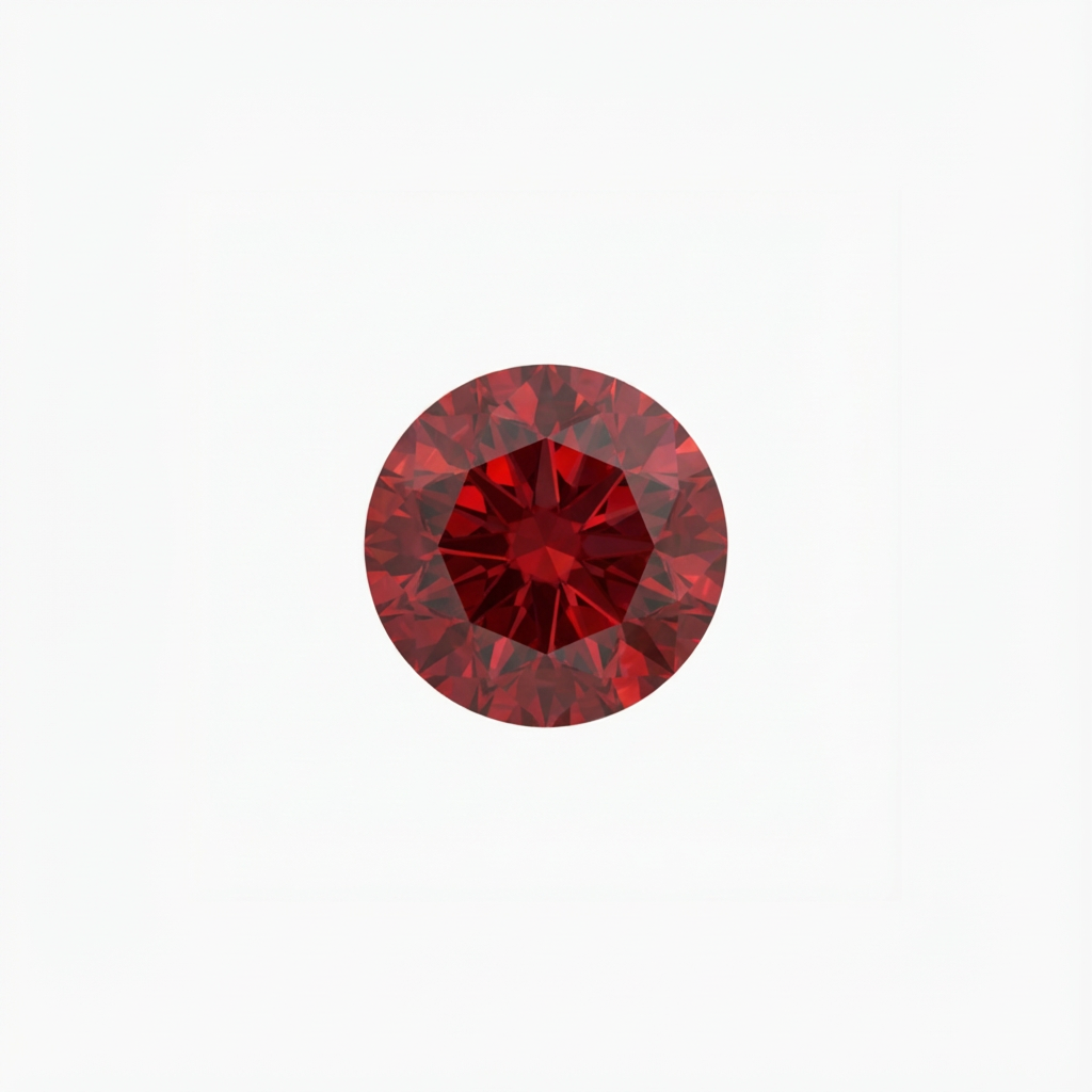 Round Cut Red Diamond