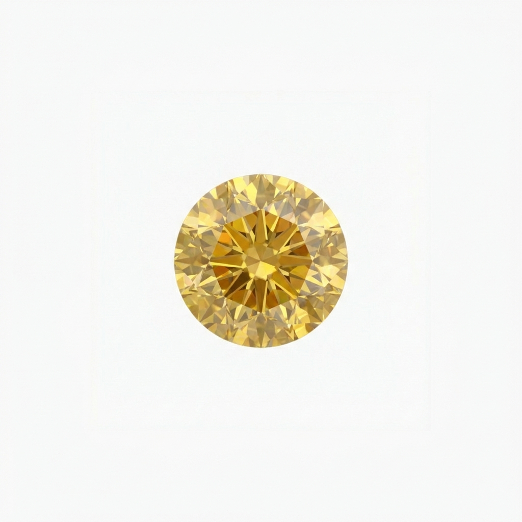 Round Cut Yellow Diamond